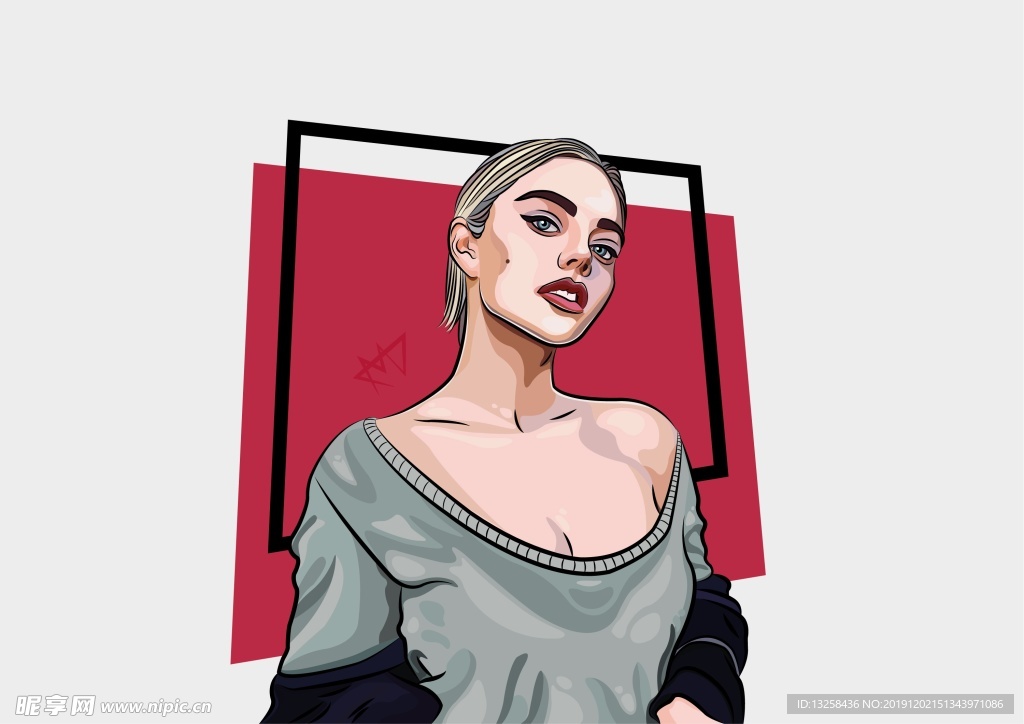 彩色 人物 插画 动漫 背景