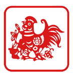 12生肖鸡剪纸红色年画素材