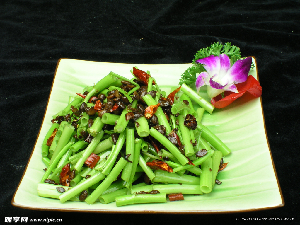 豆豉空心菜梗