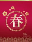 中国红烫金花纹