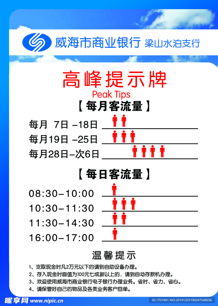 高峰提示牌