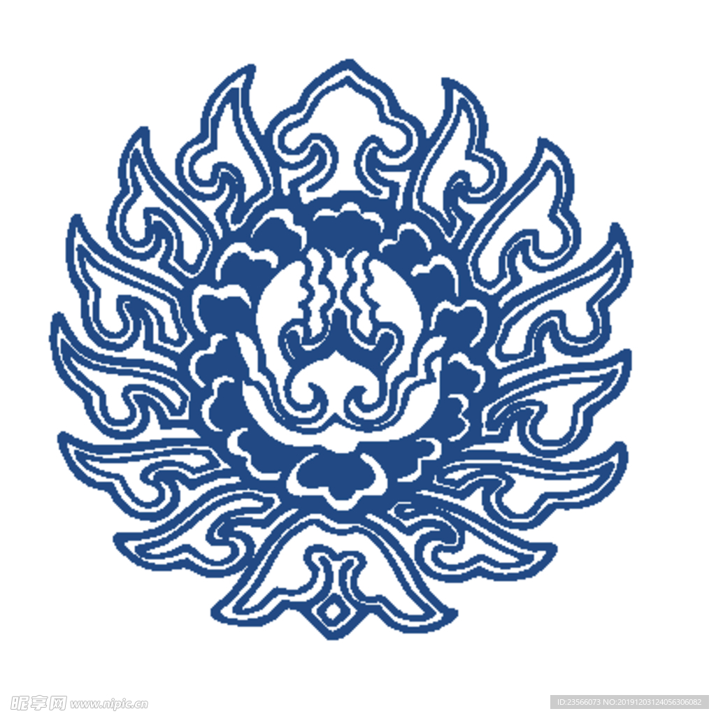中国风青花瓷花纹图案