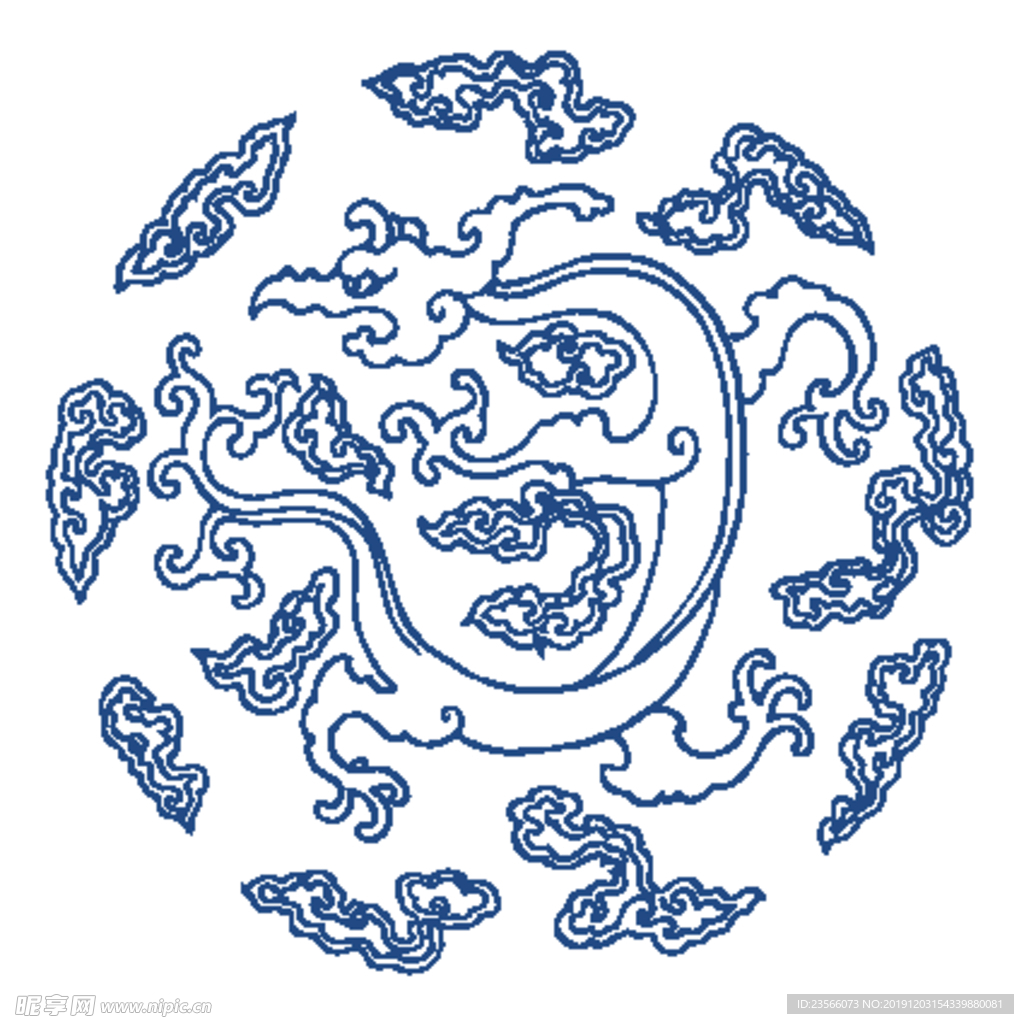 中国风青花瓷花纹图案