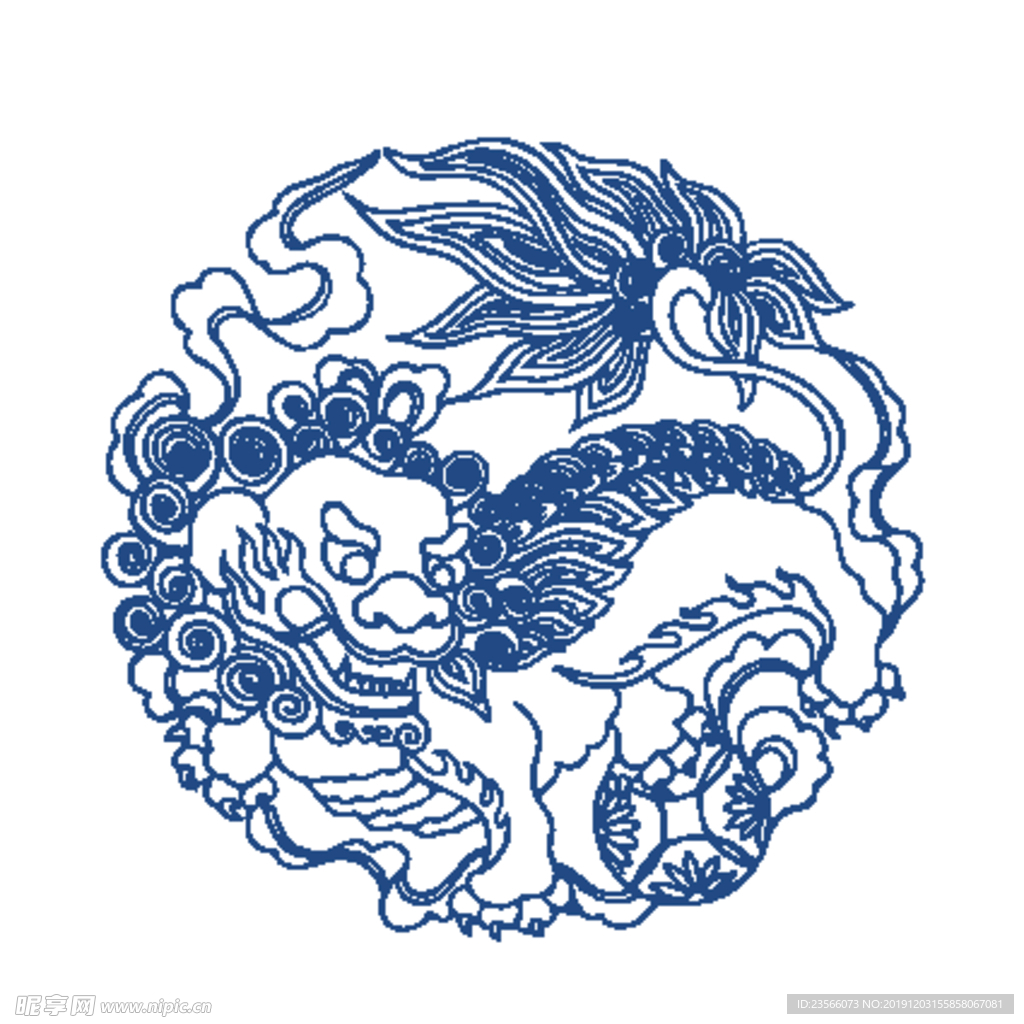 中国风青花瓷花纹图案