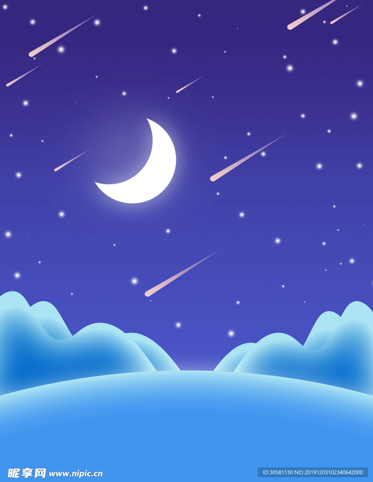 简约夜晚流星背景