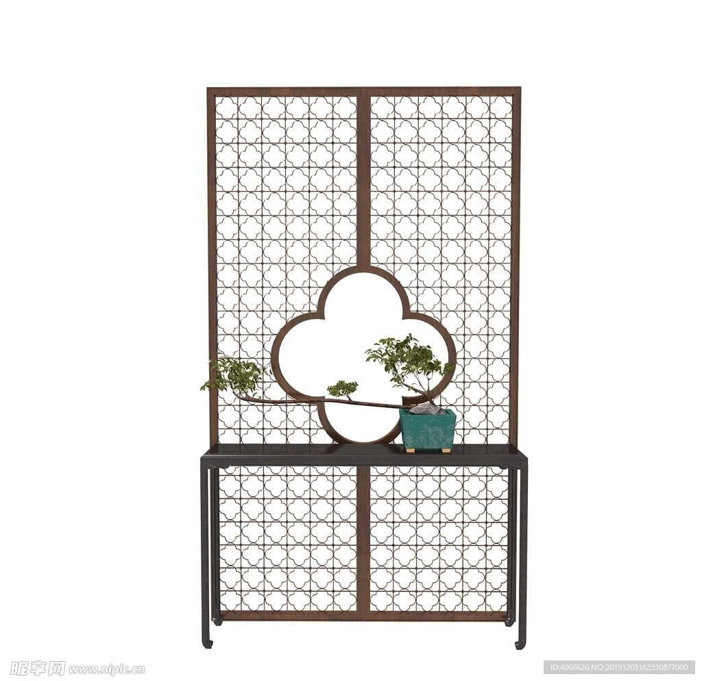 禅意屏风3d模型