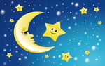 可爱卡通星星月亮