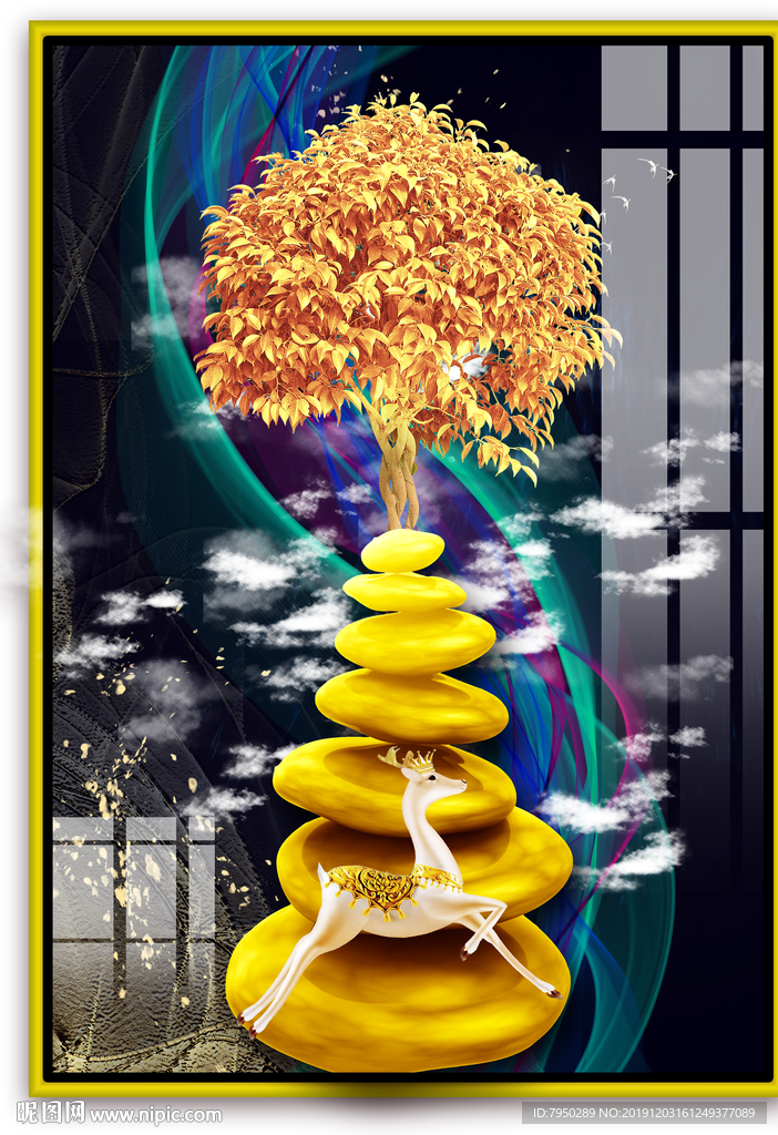 北欧石来运转装饰画