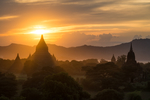 群山 城堡 夕阳 森林 风景