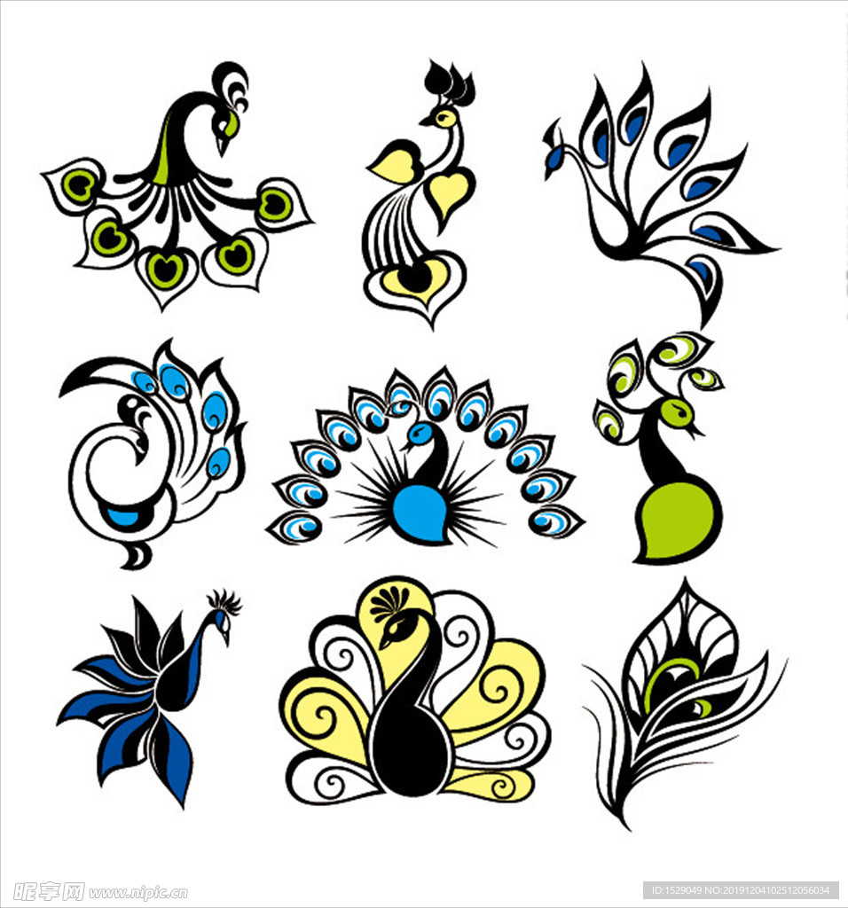 孔雀花纹