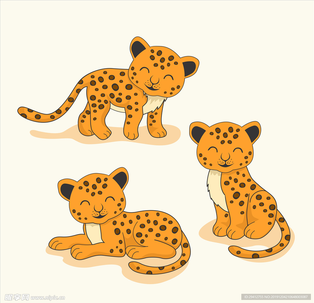 可爱卡通猎豹形象图片素材-编号08245214-图行天下