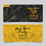 手绘新年庆祝派对banner