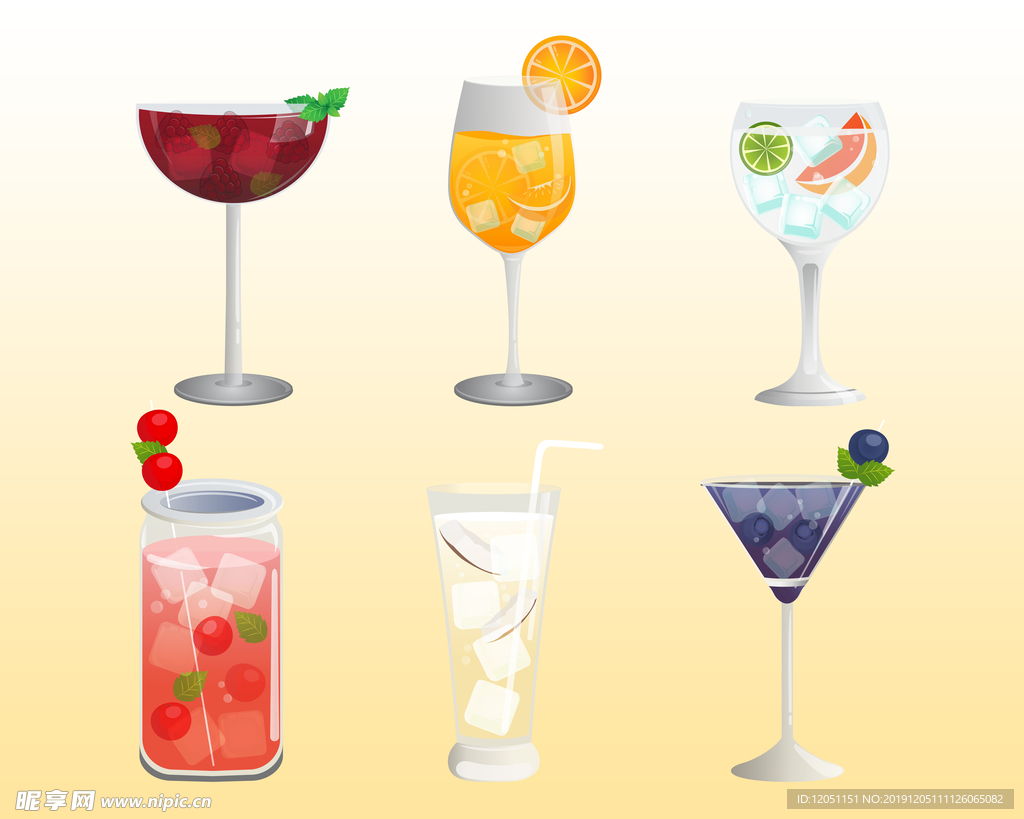 卡通果汁鸡尾酒