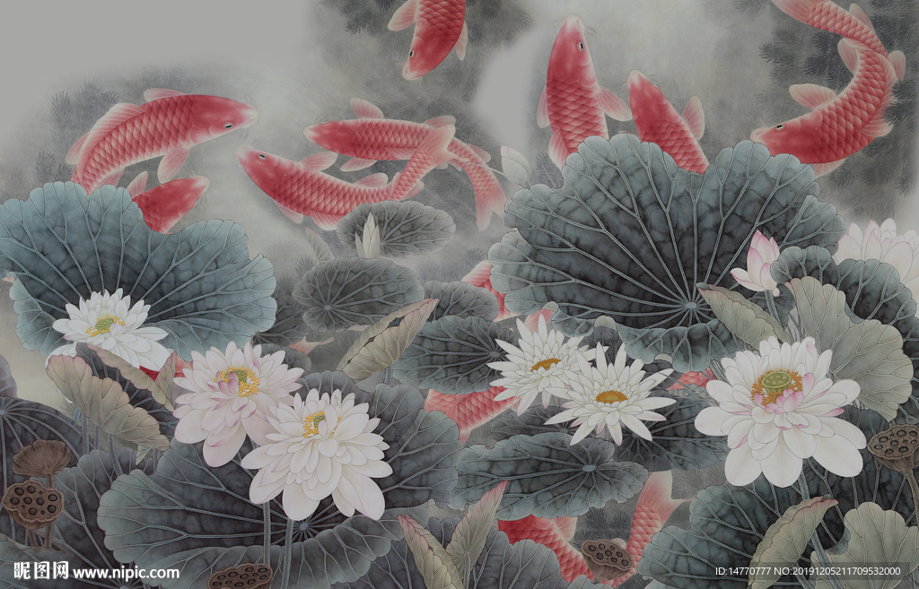 国画荷花