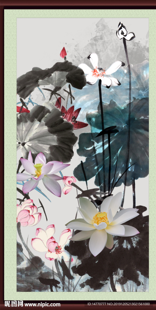 国画荷花