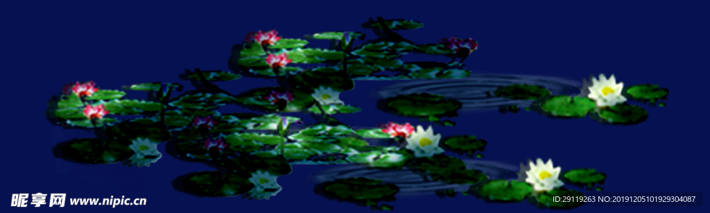 夜景花坛灯光