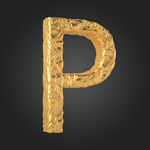 金属质感立体字母P