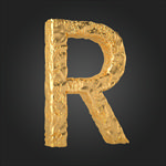 金属质感立体字母R