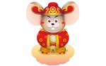 鼠年春节财神招财祥云卡通