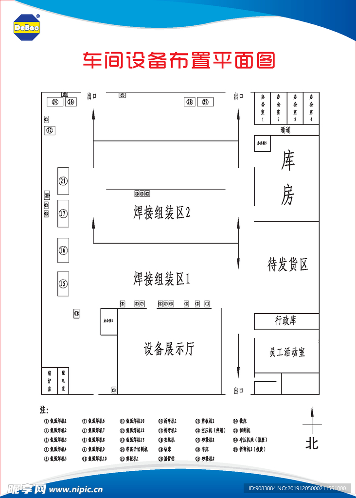 车间位置图展板