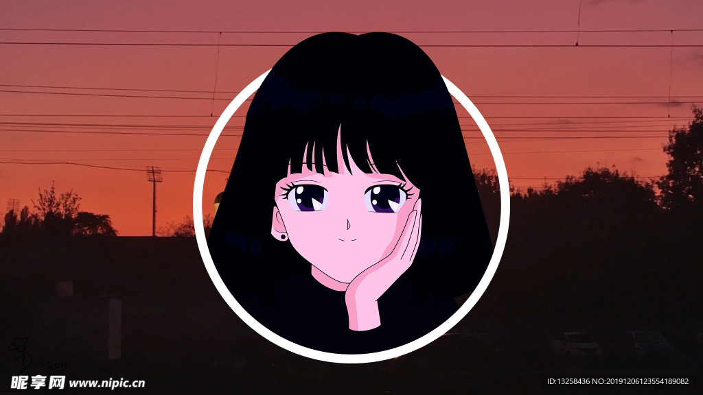 彩色 人物 插画 动漫 背景
