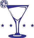 鸡尾酒酒杯加柠檬矢量