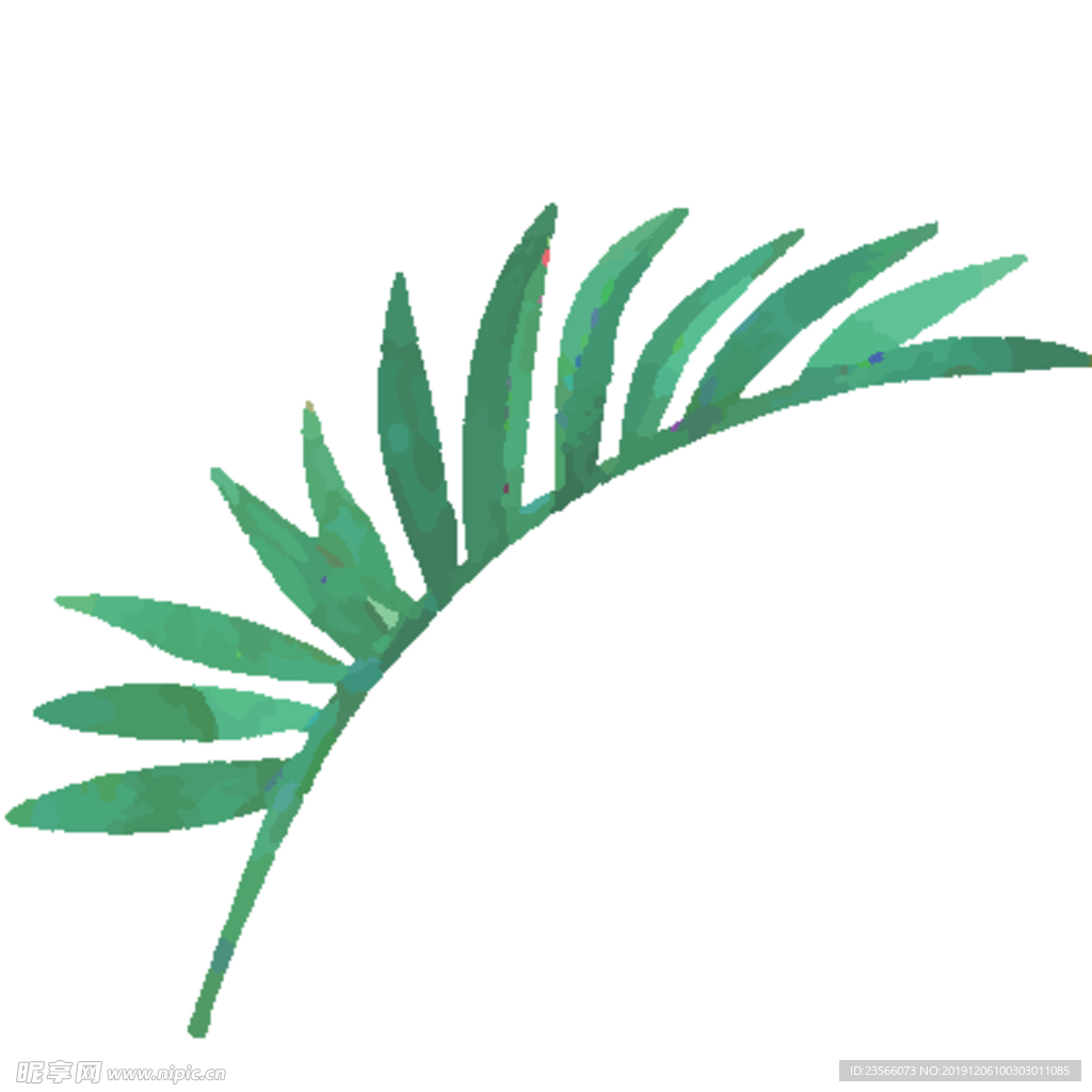绿色水彩植物树叶
