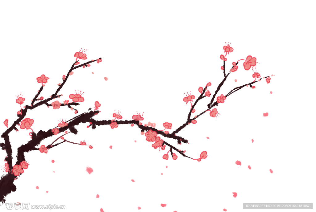 手绘梅花