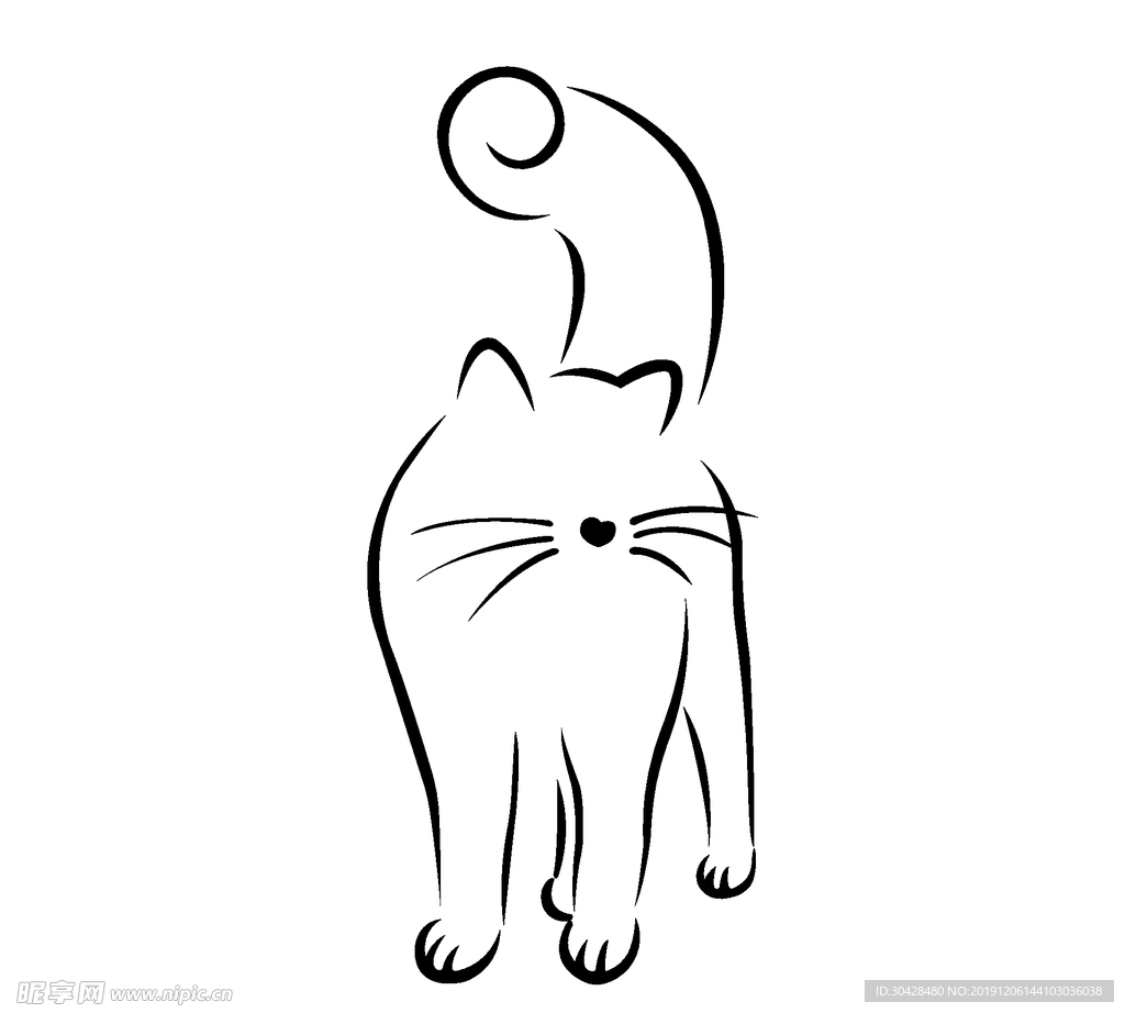 创意猫咪简笔画图片素材免费下载 - 觅知网