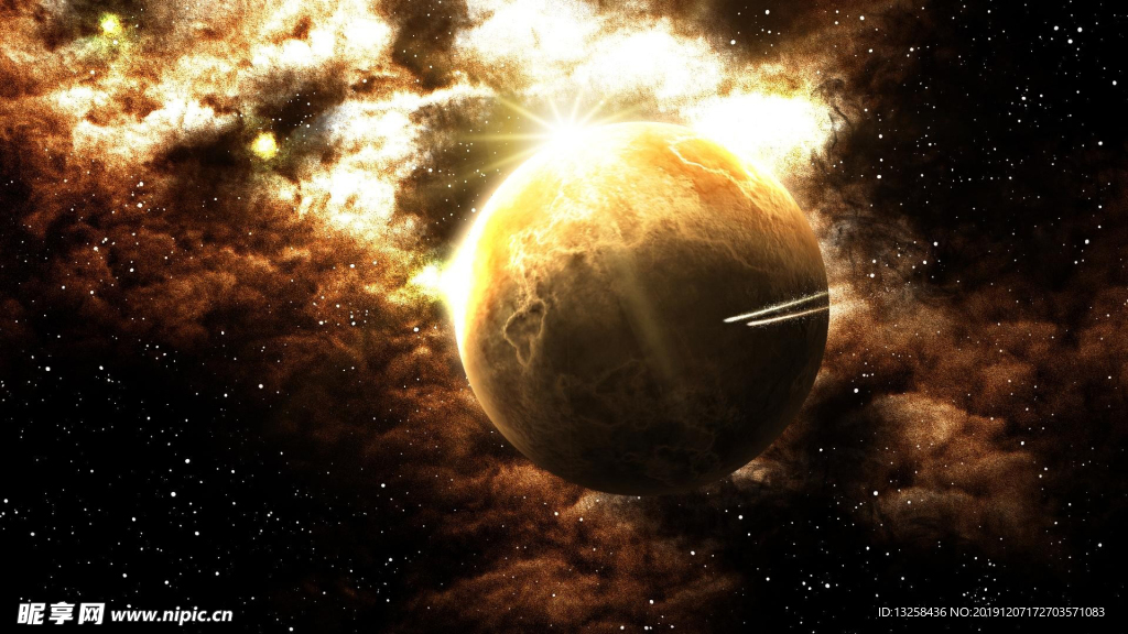 彩色 星球 宇宙 星云 背景