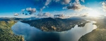 湖景山色
