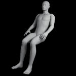 人体坐姿  3D人体透明底