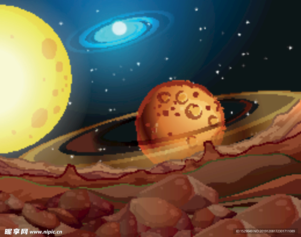 卡通宇宙太空