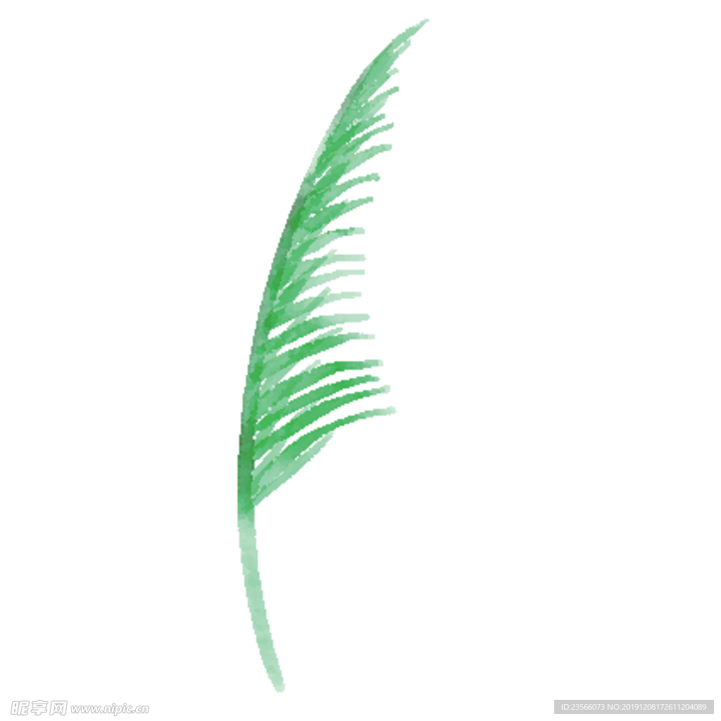 绿色水彩植物树叶