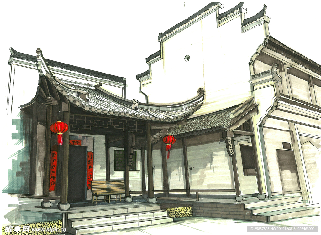 油画 手绘 建筑