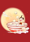 中国风传统节日元宵节吃汤圆