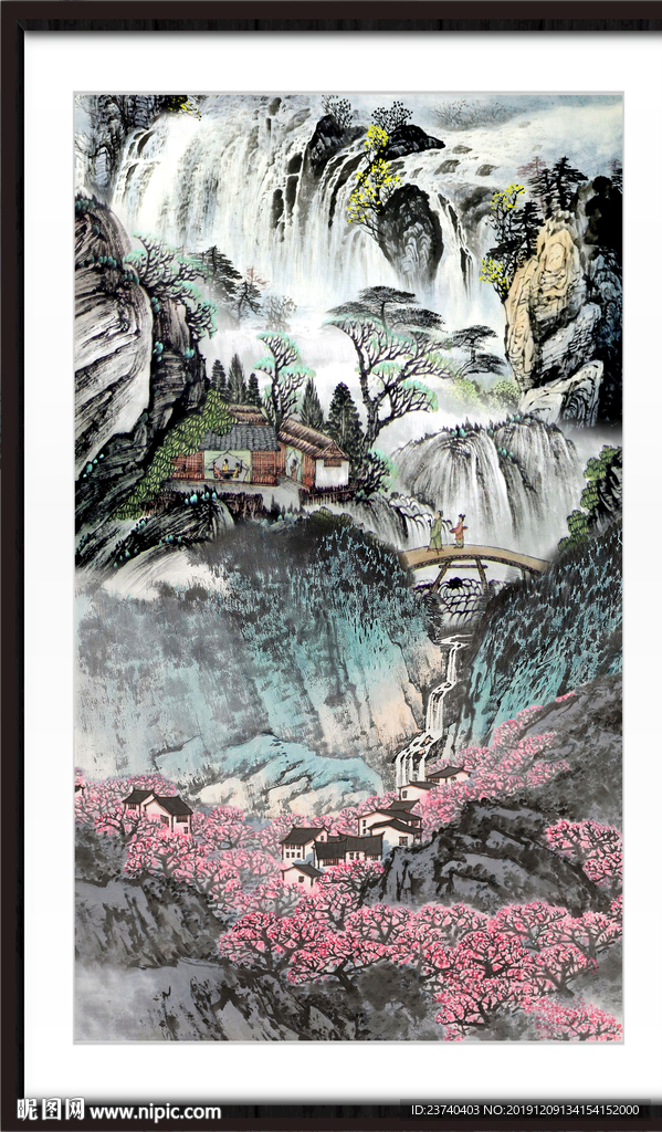 山水瀑布