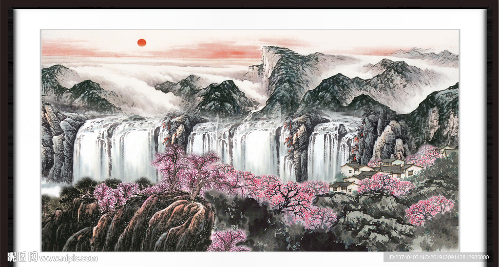 中堂画山水