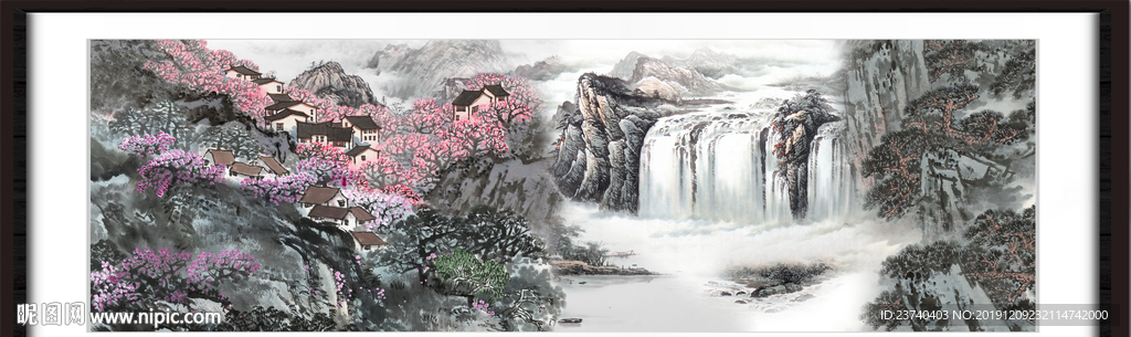 山水瀑布