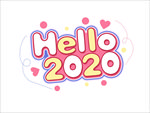 2020年字体 新年 快乐 鼠