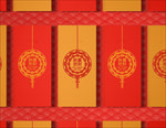 红色中国风复古花纹红包设计