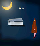 月夜人物插画