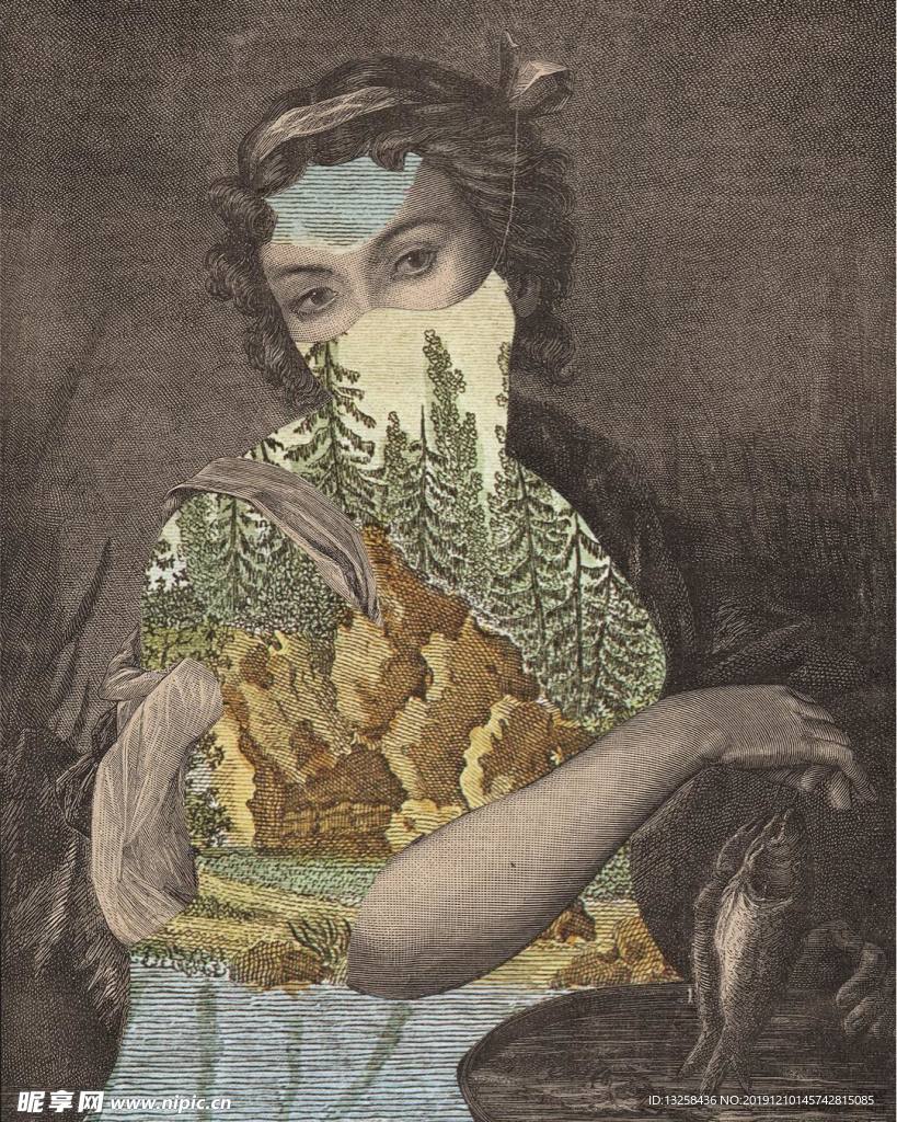 素描 人物 艺术 绘画 背景