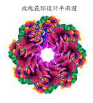 玫瑰花花环底纹图片设计素材