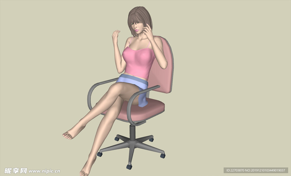 坐椅子的女人模型