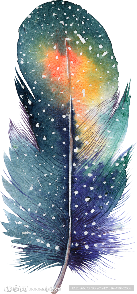 水彩创意羽毛图案