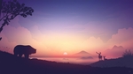 彩色 动物 插画 风景 天空