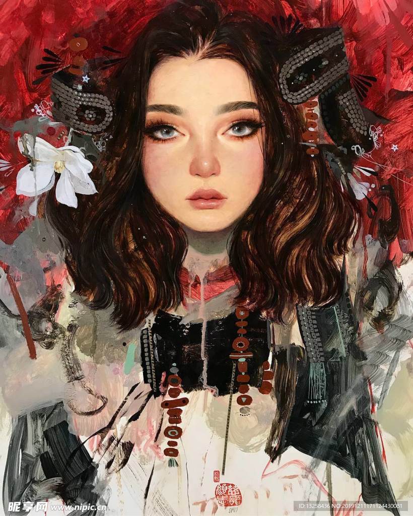 彩色 人物 插画 动漫 背景