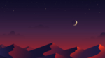 彩色 风景 插画 夜景 月亮