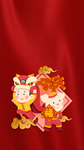 红色背景 过年海报 元旦海报